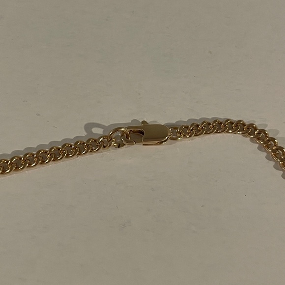 Thin Simple Curb Link Necklace for Men and Women - 14K gold plated - Picture 2 of 2